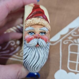Jim Shore Santa Carved 1990 Signed Bangle